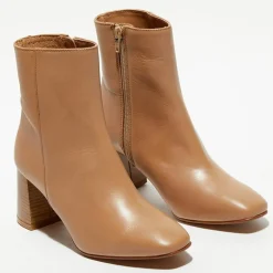 Bottines en Cuir Alba camel - Talon 8,5 cm