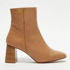 Bottines en Cuir Alba camel - Talon 8,5 cm