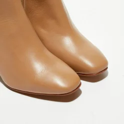 Bottines en Cuir Alba camel - Talon 8,5 cm