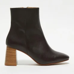 Bottines en Cuir Alba marron - Talon 8,5 cm