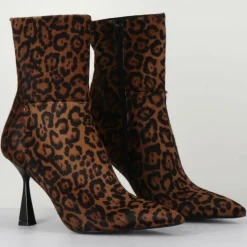 Bottines en Cuir Asia leopard - Talon 9.5 cm