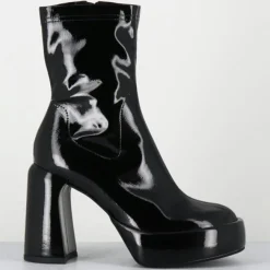 Bottines en Cuir E3527 noires - Talon : 9.5 cm