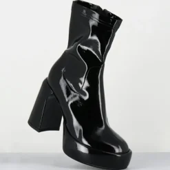 Bottines en Cuir E3527 noires - Talon : 9.5 cm