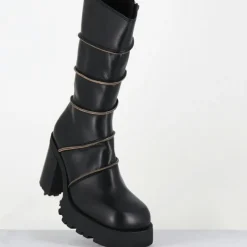 Bottines en Cuir graciane noires - Talon : 9.5cm