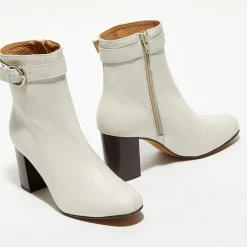 Bottines en Cuir Julia beiges - Talon 7,5 cm