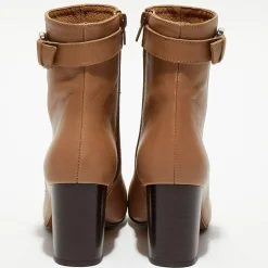 Bottines en Cuir Julia camel - Talon 7,5 cm