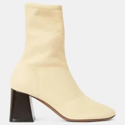 Bottines en Cuir Lepus jaune pâle - Talon 7 cm