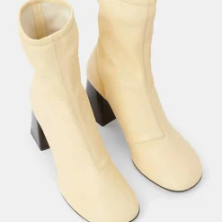Bottines en Cuir Lepus jaune pâle - Talon 7 cm