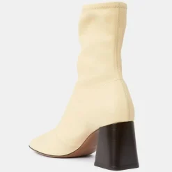 Bottines en Cuir Lepus jaune pâle - Talon 7 cm