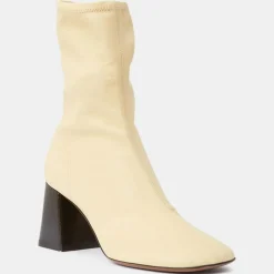 Bottines en Cuir Lepus jaune pâle - Talon 7 cm