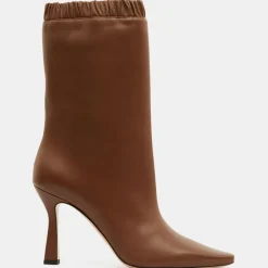 Bottines en Cuir Lina marron - Talon 9,5 cm