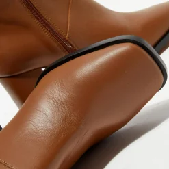 Bottines en Cuir Lorina camel - Talon 8,5 cm