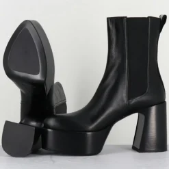 Bottines en Cuir M6571 noires - Talon : 9.5 cm
