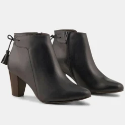 Bottines en Cuir Marie marine foncé - Talon 7 cm