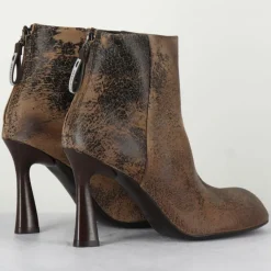 Bottines en Cuir marron - Talon 9 cm