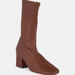 Bottines en Cuir Maya marron - Talon 6,5 cm