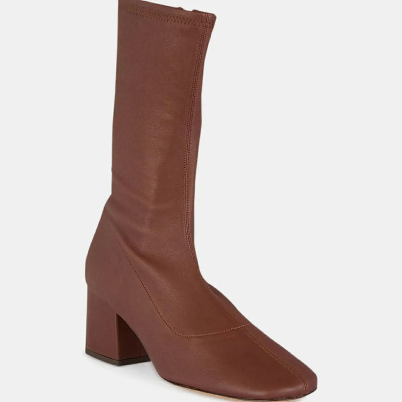 Bottines en Cuir Maya marron - Talon 6,5 cm