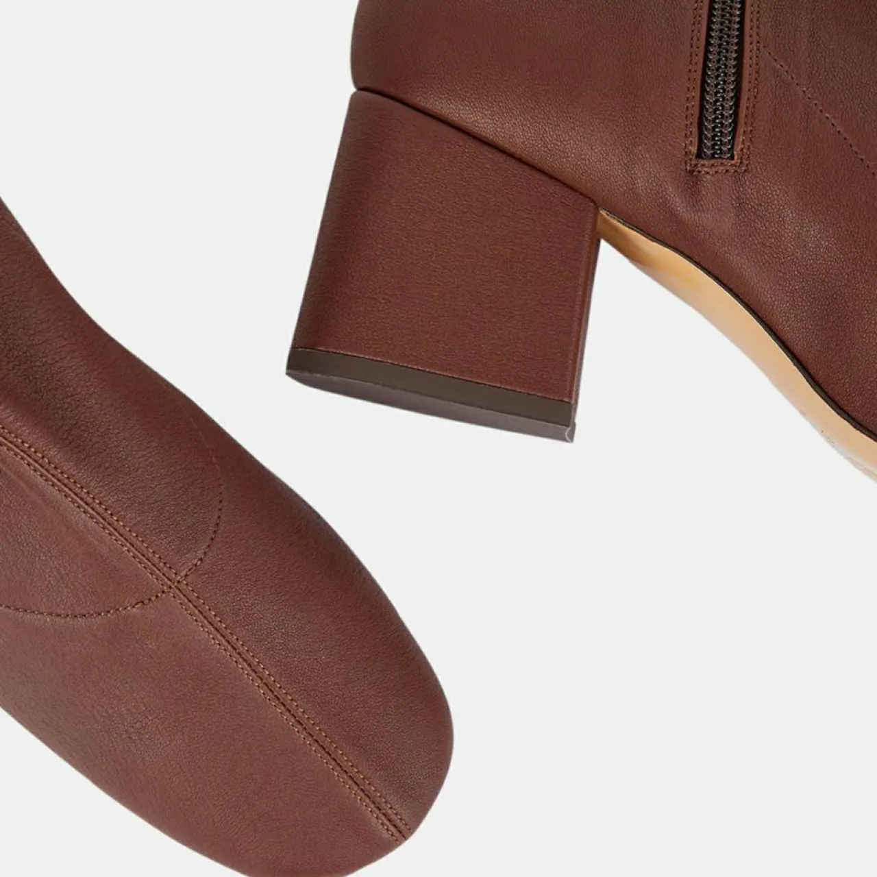 Bottines en Cuir Maya marron - Talon 6,5 cm