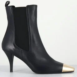 Bottines en Cuir nako bleu marine foncé - Talon : 7.5cm