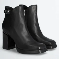 Bottines en Cuir Nana noires - Talon 9 cm