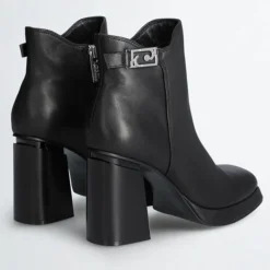Bottines en Cuir Nana noires - Talon 9 cm