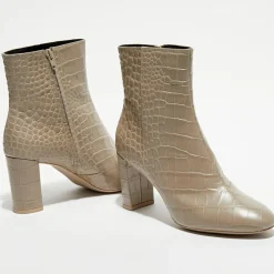 Bottines en Cuir Pheby 80 sable - Talon 8 cm