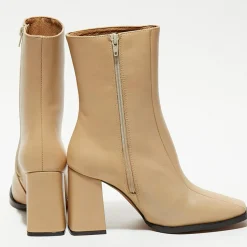 Bottines en Cuir Romy taupe - Talon 8,5 cm