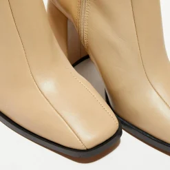 Bottines en Cuir Romy taupe - Talon 8,5 cm