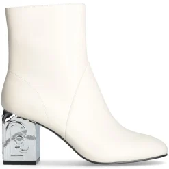 Bottines en Cuir Sara blanches - Talon 7 cm