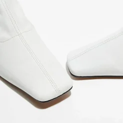 Bottines en Cuir Socks blanches - Talon 5,5 cm