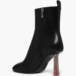 Bottines en Cuir Valence noires - Talon 8 cm