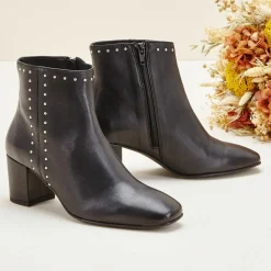 Bottines en Cuir Wiley noires - Talon 6 cm