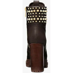 Bottines en Cuir Yvonne chocolat - Talon 10.2 cm