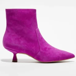 Bottines en Velours de Cuir Melena 50 magenta - Talon 5.5 cm