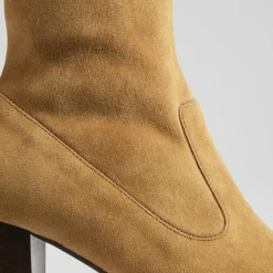 Bottines en Velours de Cuir Alice cognac - talon 7.5 cm