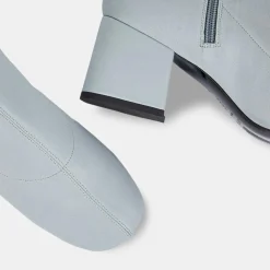 Bottines en Velours de Cuir Maya bleues - Talon 6,5 cm