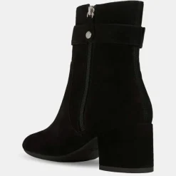 Bottines en Velours de Cuir Eleana noires