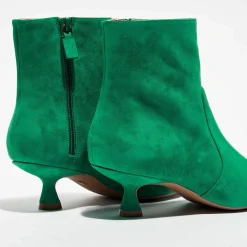 Bottines en Velours de Cuir Melena 50 vertes - Talon 5.5 cm
