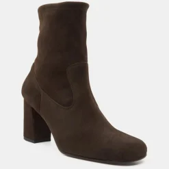 Bottines en Velours de Cuir marron - Talon 8 cm