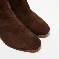 Bottines en Velours de Cuir Ginny marron - Talon 7,5 cm