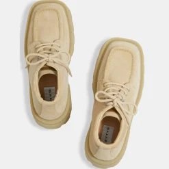 Bottines en Velours de Cuir Tribeca beiges