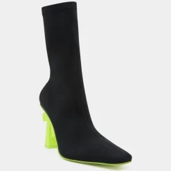 Bottines Palm Heel noir/jaune - Talon 10 cm