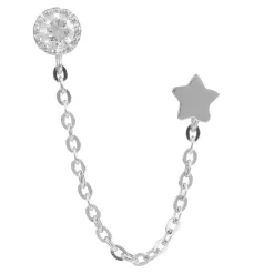 Boucle d'oreille unitaire Royal or blanc