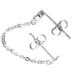 Boucle d'oreille unitaire Royal or blanc