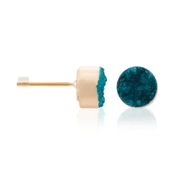 Boucle d'oreilles Noémie Drusy Bleu en Laiton doré
