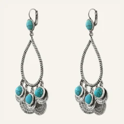 Boucles d'oreilles Arizona Howlite argenté/turquoise