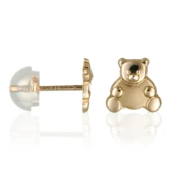 Boucles d'oreilles enfant Ourson or jaune