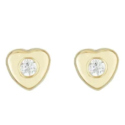 Boucles d'oreilles enfant Coeur véritable or jaune