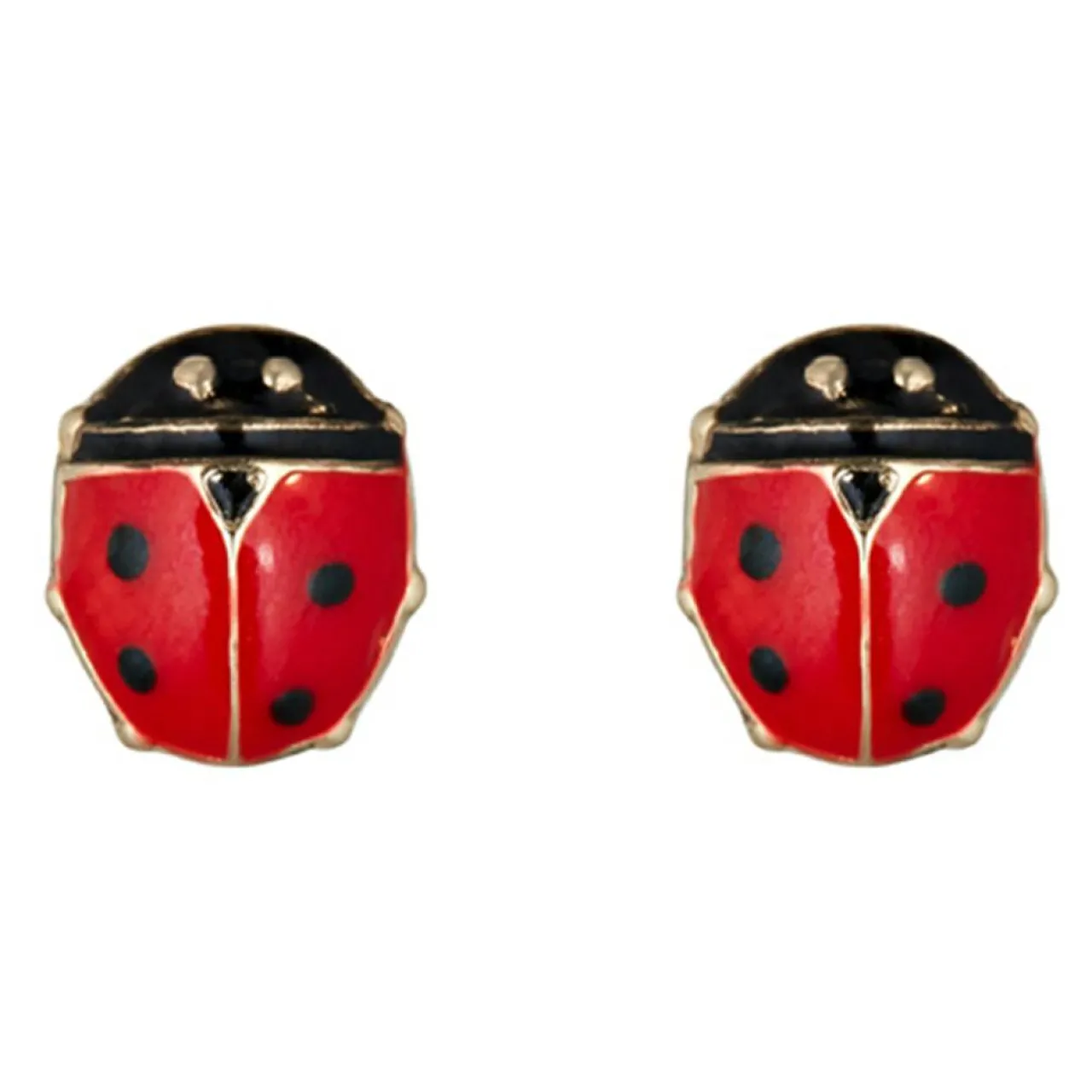 Boucles d'oreilles Happy coccinelle or jaune