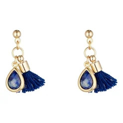 Boucles d'oreilles Johanna Lapis en laiton doré